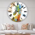 thumbnail image 2 of Designart 'Colorful Safari Animals D' Large Cottage Wall Clock, 2 of 5