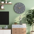 thumbnail image 2 of LINASHI Reloj de Pared Silencioso Reloj de Pared Silencioso Que No Hace Tictac Reloj Colgante de Madera con Pilas para el Hogar Baño Escuela Decoración de Oficina Reloj de Pared con Pilas, 2 of 7