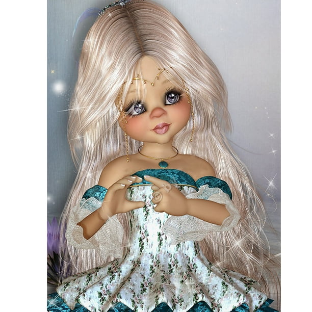 Pintura de diamante 5D DIY Ojos grandes niña Taladro redondo completo Imagen Hugtrwg Para estrenar