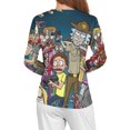 thumbnail image 4 of Rick And Morty Women’s Pajama Top 3D Digital Print Sleepwear Trendy Crewneck Pullovers Long Sleeve Shirts XL, 4 of 8