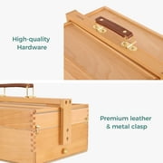 VISWIN Artist Storage Box,Portable Solid Beech Wooden Tool Box with Drawer