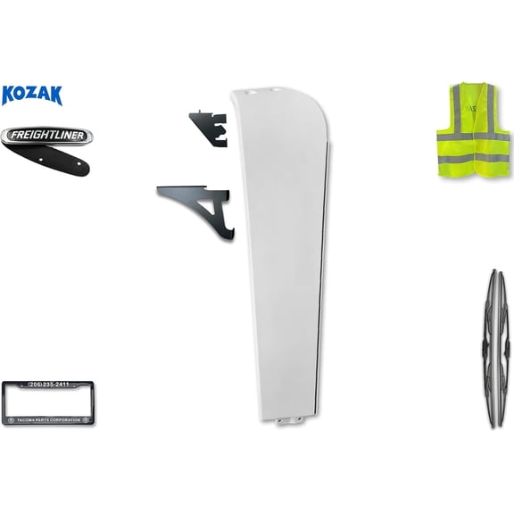 Kozak Freightliner Cascadia 2008-2017 Top Cabin Wing Fairing Narrow W/Brackets Set Driver