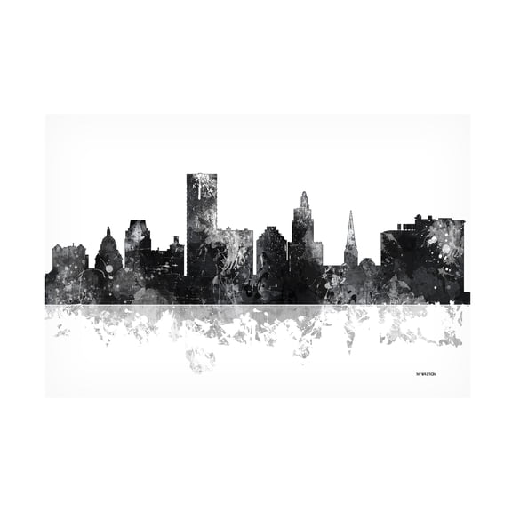 Trademark Fine Art Marlene Watson Providence Rhode Island Skyline BG-1 Canvas Wall Art - 12x19