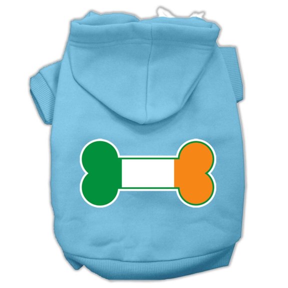 Pet Dog Cat Hoodie Screen Printed, "Bone Shaped Ireland Flag"