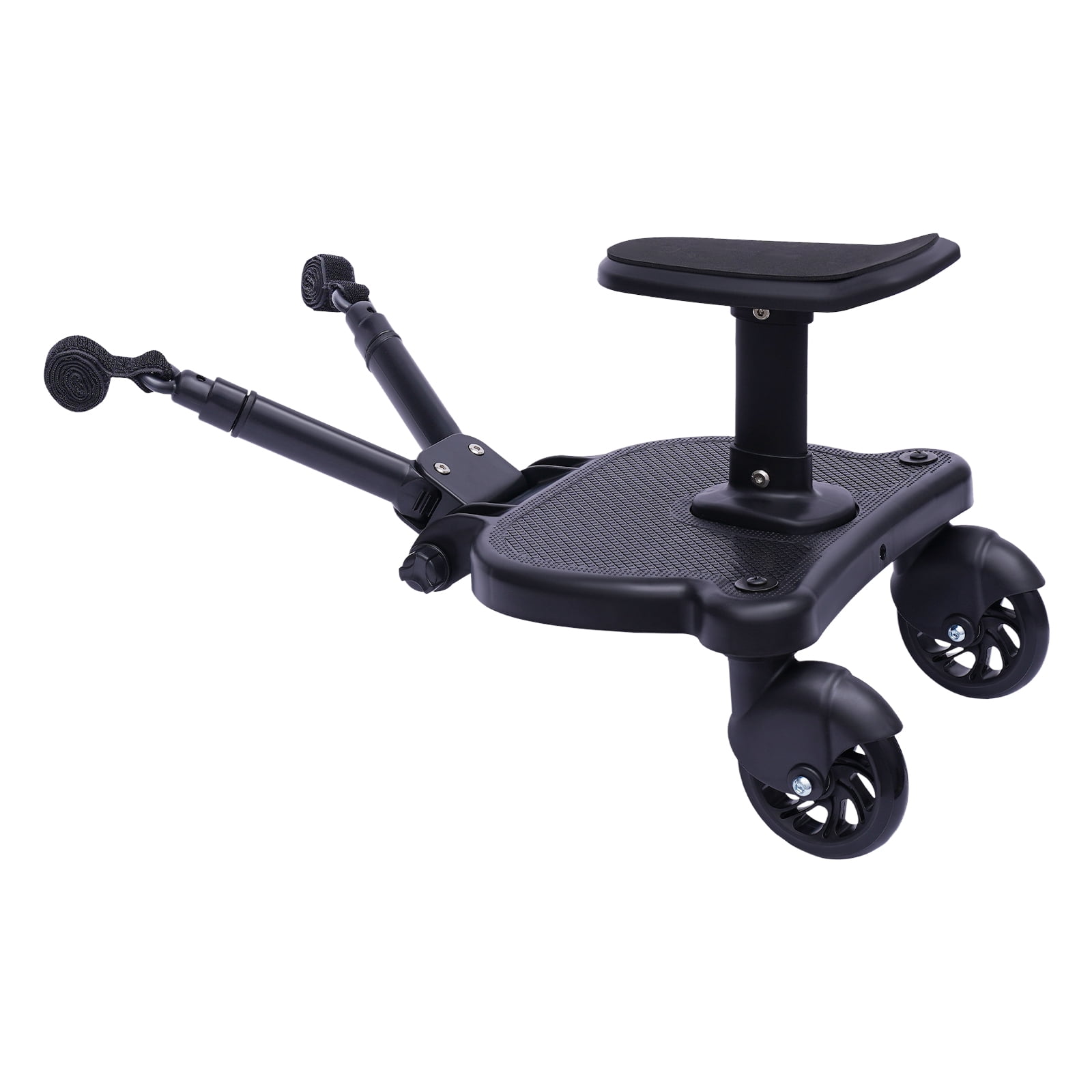 Universal Stroller Board, 2-in-1 Sitting Standing Stroller Rider Board with Detachable Seat Pram Pedal Adapter for Most Strollers, Holds Children Up to 55Lbs 3-7 Years