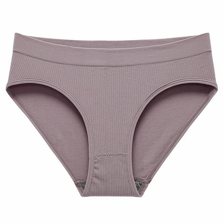 Vedolay plus Size Thongs Lot Women's Panties Cotton Panties Women's Briefs  Briefs Trendy Ribbed Bikini Set(Grey,M) 