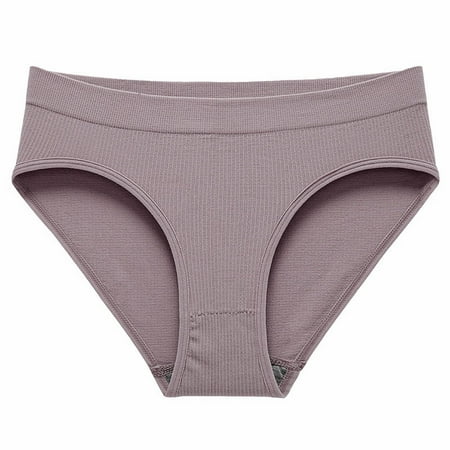 

CLZOUD Womens Underwear Grey Cotton Women s Panties Cotton Panties Women s Briefs Briefs Trendy Ribbed Bikini Set L