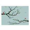 thumbnail image 2 of Love Cutting Board, Retro Birds on the Tree Branch Serenade Nostalgic Partners Ceremony Love Romance, Decorative Tempered Glass Cutting and Serving Board, Large Size, Green Pink Brown, by Ambesonne, 2 of 5