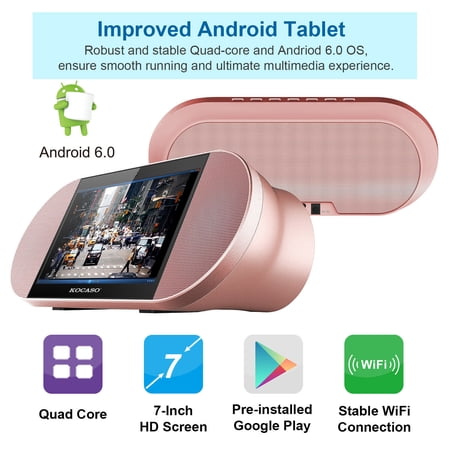 7" Touch Screen Android Tablet w/ 25W Wireless Speaker PC Quad Core Front Camera
