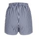 thumbnail image 3 of Pantalones Cortos Casuales de Verano para las Mujeres Cordón de Bolsillo a Rayas de Moda, Desgaste Callejero de Poliéster Aireado, 3 of 6