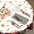 thumbnail image 3 of Red Truck Round Tablecloth 60 Inch Merry Christmas Wateproof Resistant Durable Table Cover for Kitchen Dining Buffet Tabletop, 3 of 6
