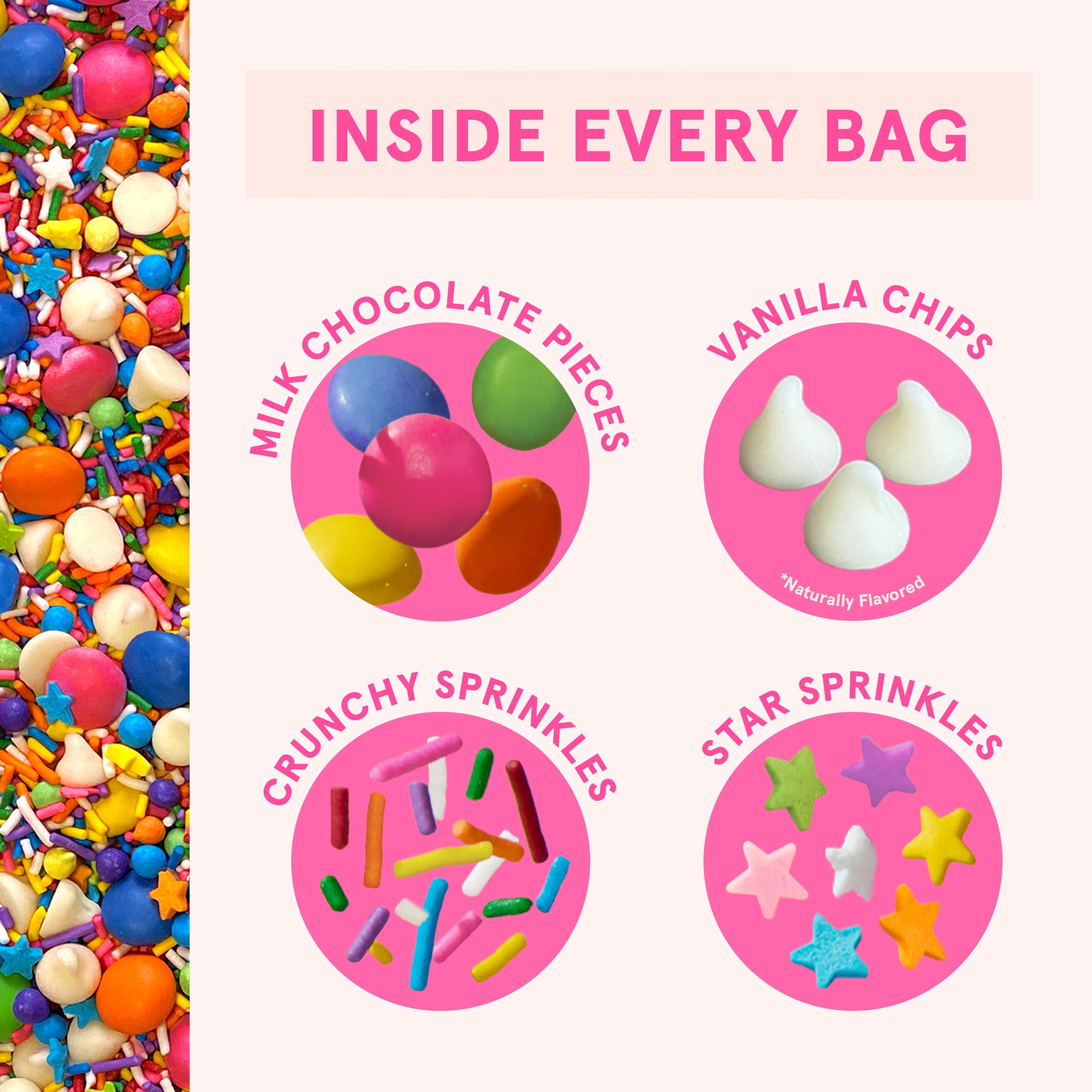 Fancy Sprinkles Rainbow Baking Confetti with Sprinkles and Candy-Coated Chocolate Pieces, 8 oz Bag