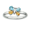 thumbnail image 1 of Bague Papillon en Argent Sterling Stackable Expressions Topaze Bleue & Citrine Taille 8, 1 of 3
