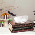 thumbnail image 4 of Vintage Stacked Books Design Solid Wood Tissue Box Holder Rectangular with Easy Refill Hinged Top, 4 of 5