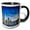 Black/White, variant on 3drose, Ann Arbor Michigan Skyline 1, 11oz Two-tone Red Mug