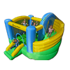 Island Hopper Curved Double Slide Recreational Kids Bounce House with Safe Return Curved Slide and Climbing Wall