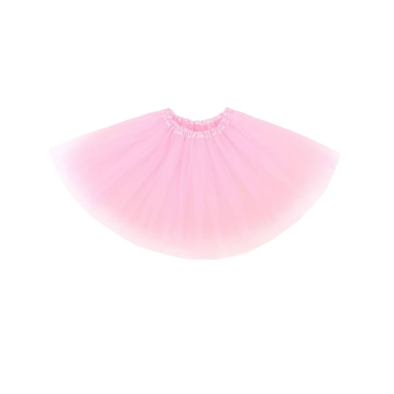 Simplicity Girls' Tutu 5 Layer Tulle Ballet Skirts w/ Elastic Waist, Light Pink