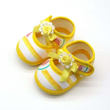 

〖CFXNMZGR〗Toddler Shoes Baby Single Shoes Sandals Soft Girls Prewalker Watermelon Printing Sole Baby Shoes