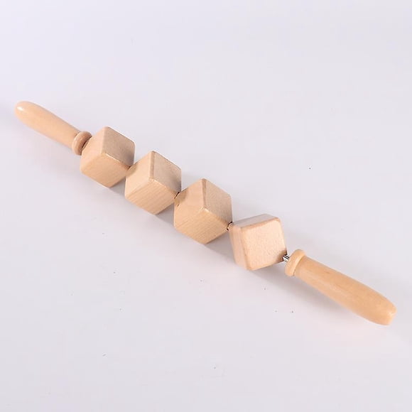 4-bar anti fat mass massager cube massage roller treatment device wood
