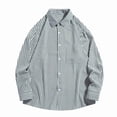 thumbnail image 3 of SDNall Men's Long Sleeve Button Down Shirt Casual Striped Cotton Shirt For Business Casual, 3 of 4