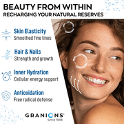 Granions Marine Collagen Peptides Powder Pomegranate, Hyaluronic Acid + Biotin + Vit C, 275g