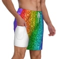 thumbnail image 3 of Balery Glitter Rainbow Mens Swim Trunks Swim Shorts for Men Quick Dry Inseam Beach Shorts with Compression Liner Pocket-XX-Large, 3 of 9