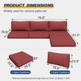thumbnail image 6 of UDPATIO Outdoor Cushions, Patio Furniture Cushions, 4" Thick Replacement Outdoor Cushions, Patio Sofa Cushions with Water-Resistant Deep Seat Outdoor Couch Cushions(Red), 6 of 9