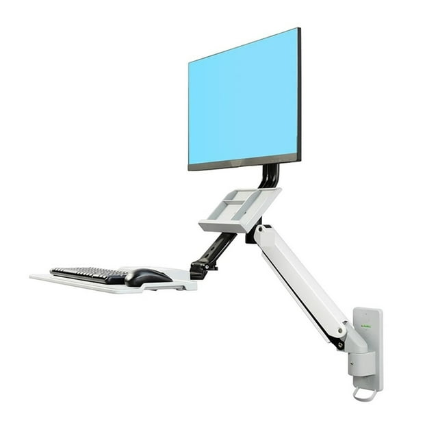 Computer Sit-stand Work Station Wall Mounted Lifting Monitor Bracket With Keyboard Plate Gas Spring ,Easy to Use