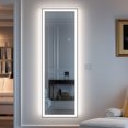 thumbnail image 2 of Kosmonia 58x16 Frameless Full Length Mirror, Dimmable 3 Color LED Light w/Memory Function, Distortion Free, HD Reflection & Anti Desilvering, Tempered Glass & Shatter Proof Film Doubling Safety, 2 of 7