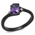 thumbnail image 1 of Alamode TK3063-9 Bague en Acier Inoxydable Noire IP pour Femmes avec Grade AAA CZ en Améthyste - Taille 9, 1 of 1