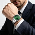 thumbnail image 3 of Men's Stainless Steel Quartz Dress Watch with Luminous & Date Calendar, Water-Resistant Business Wristwatch for Office, Travel & Formal Wear, 3 of 5