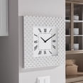 thumbnail image 5 of 24/7 Shop At Home Kov Glass Square Analog Wall Clock, Silver, 5 of 5
