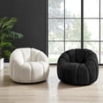 thumbnail image 2 of NPD Furniture Callista Fabric Swivel Accent Chair in Monroe Black, 2 of 12