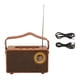 thumbnail image 2 of Altavoz Bluetooth retro con diseño de veta de madera, sonido estéreo de alta fidelidad, Bluetooth 5.3, radio vintage recargable por USB, 2 of 15
