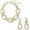 Antique White, variant on Acrylic Chunky Statement Necklace for Women Cube Link Chain Collar Necklace and Hoop Earrings Costome Jewelry Set(NK-10667-Navy Blue)