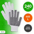 thumbnail image 2 of String Knit Gloves with Grip Dots 10'', Pack of 480 White Work Cotton Gloves with Polyester Materials, Reusable PVC Dotted Working Gloves, Safety Work Gloves for Industrial Work, 2 of 7