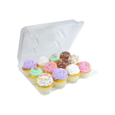 Plastic Hinged Boxes - Detroit Forming 12 Count Clear Hinged Cupcake Container - 100 per case