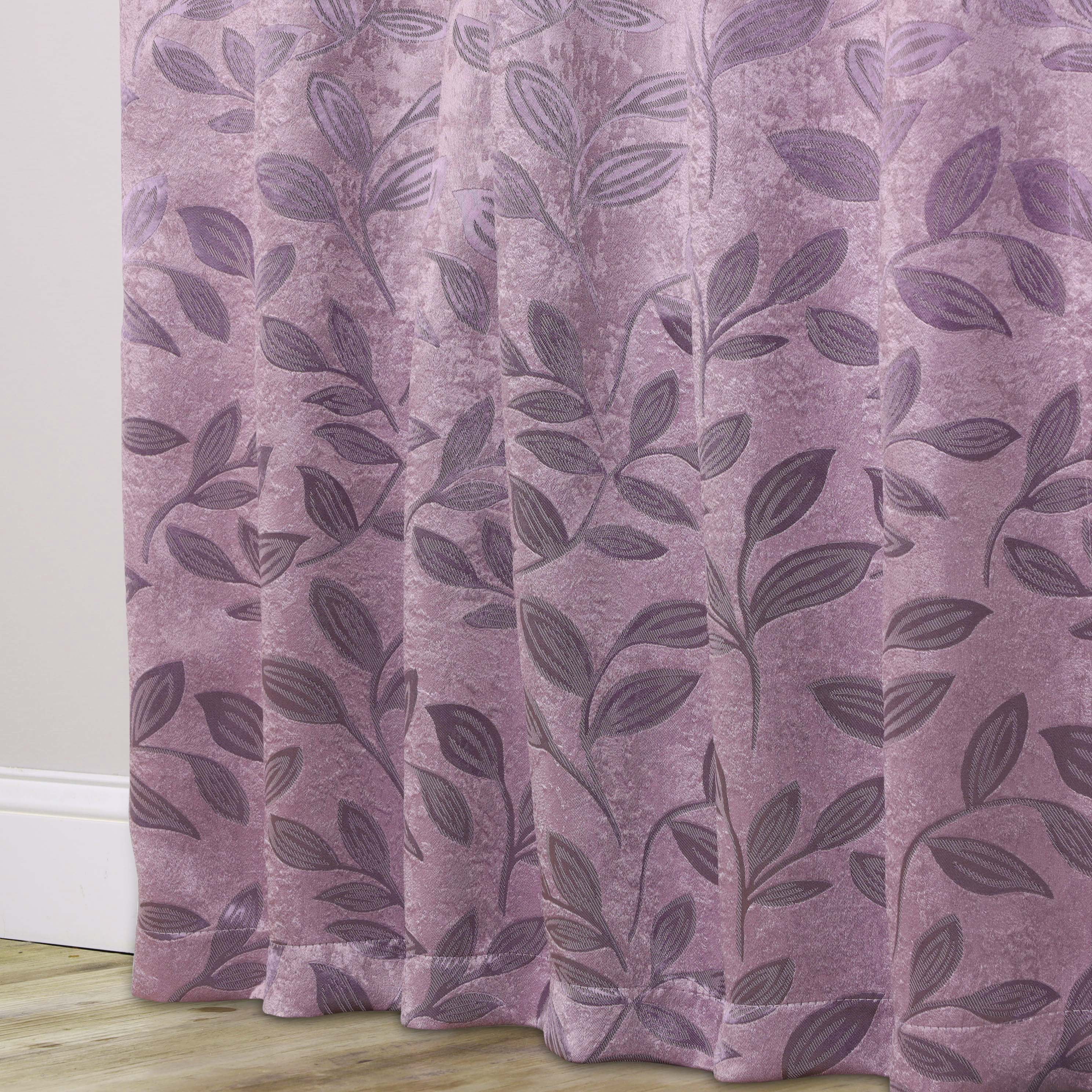 Superior Blackout Leaves Curtains Set of 2, Light Filtering Grommet Curtain Panel Set, Wisteria, 46"W x 84"L