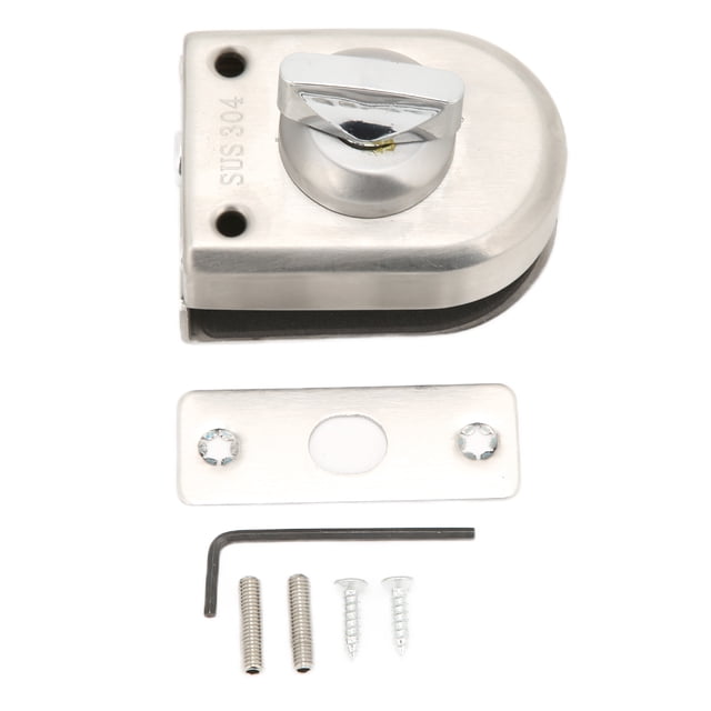 Cerradura de puerta de vidrio simple sin marco de 10 a 12 mm, corredera de empuje de acero inoxidable para apartamento de centro comercial