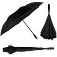 thumbnail image 3 of The Inversa Large 48" Inversa Self Standing Windproof Inverted Reversible Umbrella, Double Layer Canopy Lightweight Travel Umbrella For Women and Men, Portable Umbrella Reverse Close - Black, 3 of 7