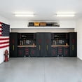 thumbnail image 6 of Garage Storage Cabinet System, 18PCS Workshop Cabinet Set in Black, Included Steel Cabinets Drawers Rolling Chest and Pegboard,Locked Garage Storage Cabinet,Red Handle, 6 of 18