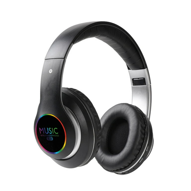 Bluethy J033 Wireless Headphone Lossless Sound Quality with Dazzling Ambient Light Support TF Card Playback Bluetooth compatible 5.0 Wireless Earbuds Daily Use Walmart