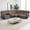 Off-White, variant on Ainehome Power Reclining Sectional Sofa Set, 5 seat Corduroy L-Shaped Couch for Living Room