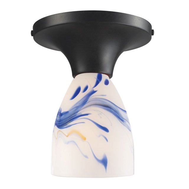 Célina 1-Léger Semi-Flush dans la Rouille Sombre et le Verre de Montagne