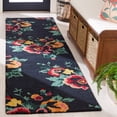 thumbnail image 2 of SAFAVIEH Jardin Rumen Floral Wool Runner Rug, Black/Pink, 2'3" x 8', 2 of 8