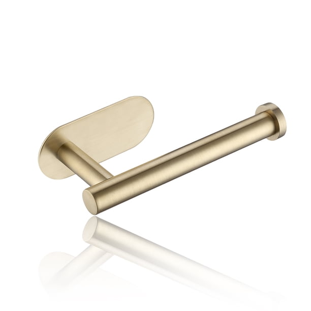 Soporte de papel higiénico de acero inoxidable Autoadhesivo Punch-Free a prueba de humedad Frente a prueba de humedad Pantalón Interior Hogar Baño Organizador Cepillado Golden Jumpingount HA012335-03
