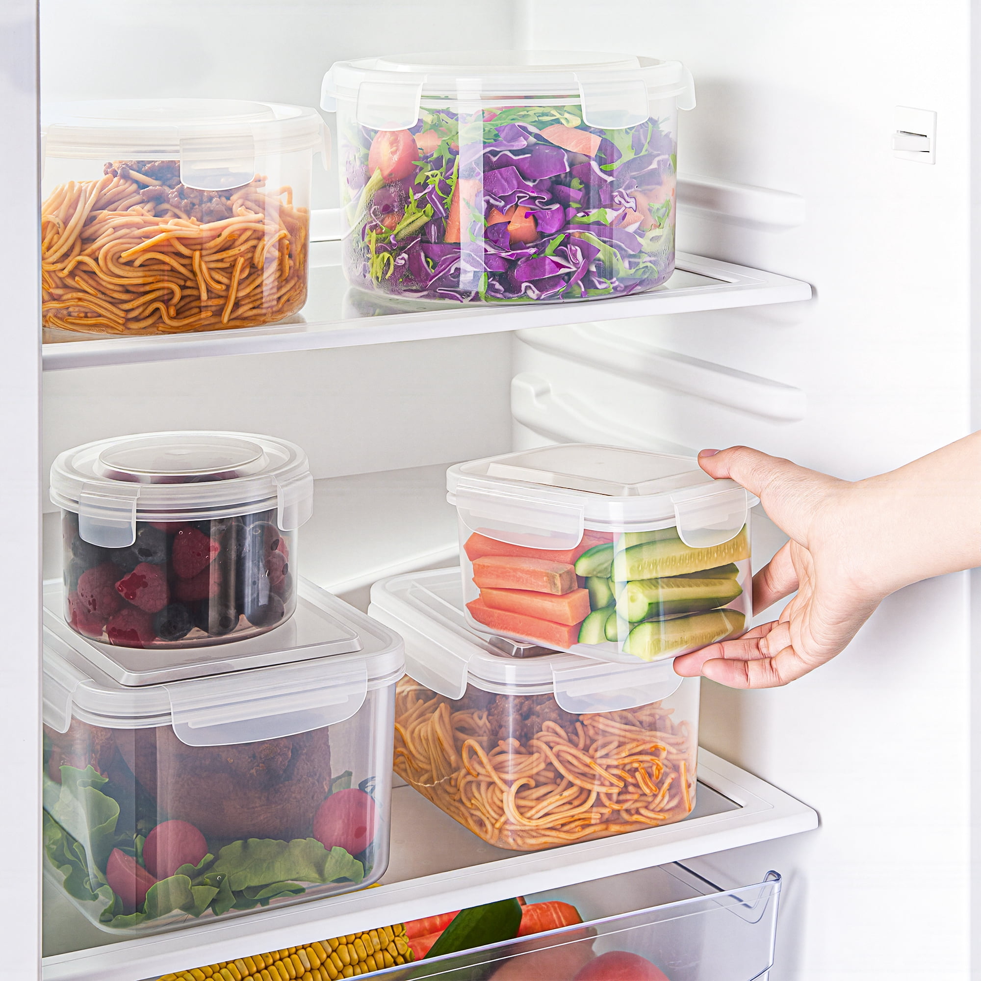 Sorbus 3-Pack Rectangular Food Storage Containers, Clear BPA-Free Plastic, Stackable & Nesting Meal Prep