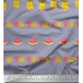 thumbnail image 1 of Soimoi Grey Cotton Cambric Fabric Triangle,Pine & Watermelon Fruits Print Fabric by Yard 42 Inch Wide, 1 of 1