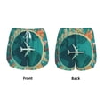thumbnail image 5 of Lsque Around The Planet Printed Women's Running Shorts with Liner Pockets,Elastic Quick Dry Workout Athletic Gym Yoga Shorts,Womens High Waist Shorts-X-Large, 5 of 9