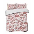 thumbnail image 2 of Boho Red Floral Full Size Down Alternative Comforter, Lightweight Comforter Quilt Bedding Set with Pillow Shams Vintage Farmhouse Paisley Plant Leaf All Seasons Bed Comforter Duvet Insert 78"x90", 2 of 7